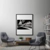 Fern-Plant-Leaves-Resting-Canvas-Wall-Art-Black-Frame Black & White Photography